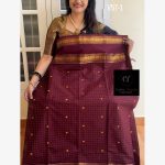 Brownish maroon kanchi cotton saree