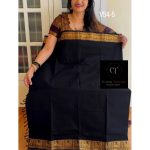 Black with navy blue tint kanchi cotton saree