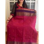 Mulberry Pink  with Purple kanchi cotton saree