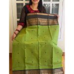 Light green with dark Green kanchi cotton saree