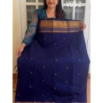 Bright Navy Blue kanchi cotton saree