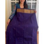 Purple Blue kanchi cotton saree