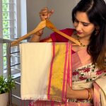 Mulcotton saree with Pink and golden combination border
