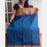 Blue kanchi cotton saree