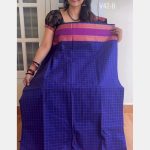 Purple blue with pink kanchi cotton saree