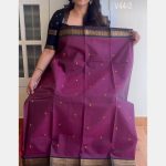 Dark purple kanchi cotton saree