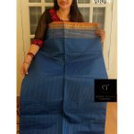 Turquoise Blue kanchi cotton saree