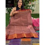 Pastel Chocolate kanchi cotton saree