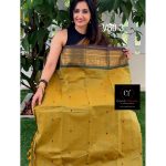 Lime green-Yellow dual toned kanchi cotton saree