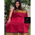 Maroon with black combination kanchi cotton saree