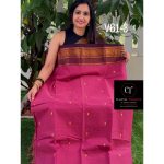 Mauve with maroon color combination kanchi cotton saree