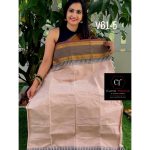 Cream with Grey combination kanchi cotton saree