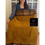 Mustard with Black kanchi cotton saree