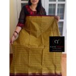 Limeade greenish yellow kanchi cotton saree