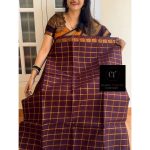 Dark wine colour Sungudi cotton saree