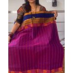 Magenta Pink with Blue kanchi cotton saree