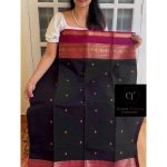Black with pink combination kanchi cotton saree