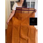 Mustard yellow with coffee brown combination kanchi cotton saree